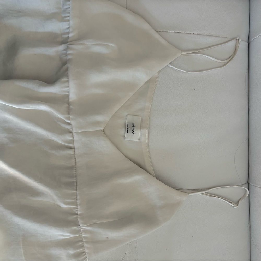 Aritzia Cream Satin Top